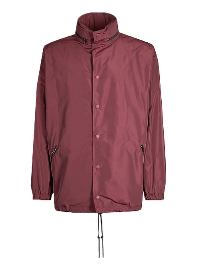 Shop Balenciaga Logo Raincoat Wine Red