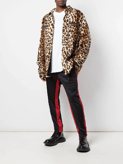 Shop Mastermind Japan Leopard Print Overshirt In Neutral