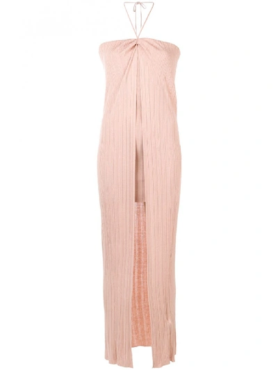 Shop Jacquemus Siena Linen Dress In Pink
