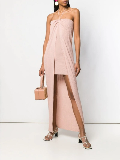 Shop Jacquemus Siena Linen Dress In Pink