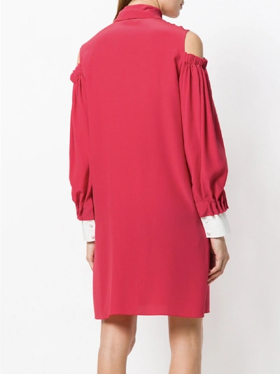 Shop Fendi Silk Dress In Red