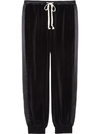 Shop Gucci Logo Tag Cropped Trousers In Black