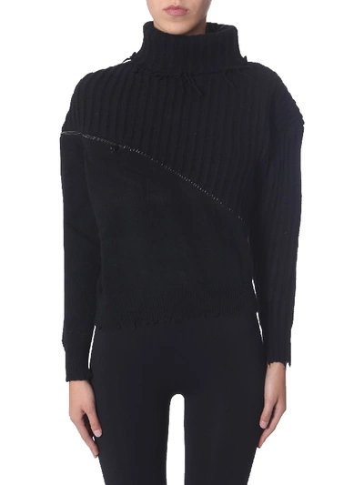 Shop Ben Taverniti Unravel Project Turtleneck Sweater In Black