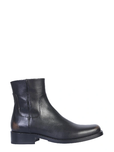 Shop Raf Simons Leather Boot In Black