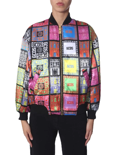 Shop Gcds "palazzo Retro" Bomber In Multicolour