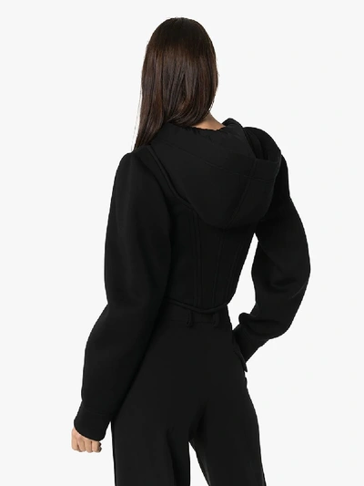 Shop Burberry Grace Corset Hoodie In Black