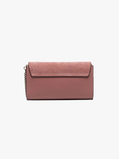 Shop Chloé Pink Faye Leather Clutch Bag