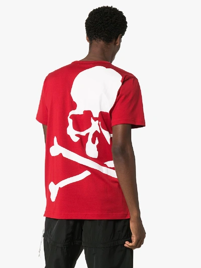 Shop Mastermind Japan Red Slanted Logo Print T-shirt