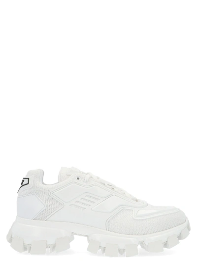 Shop Prada Men's White Polyamide Sneakers