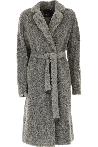 Shop Max Mara Grey Polyester Coat