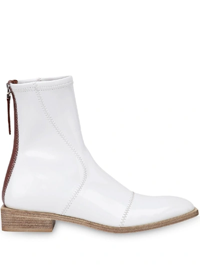 Shop Fendi White Polyamide Ankle Boots