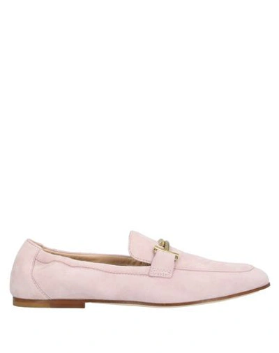 Shop Tod's Woman Loafers Pink Size 5 Soft Leather