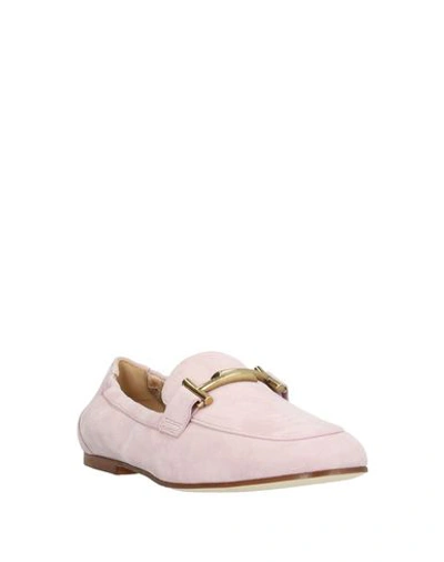 Shop Tod's Woman Loafers Pink Size 5 Soft Leather