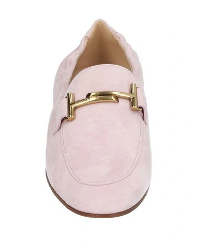 Shop Tod's Woman Loafers Pink Size 5 Soft Leather