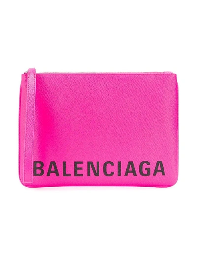 Shop Balenciaga Cash Handle Pouch Acid Pink