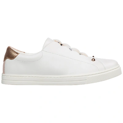 Shop Fendi Women's Leather Slip On Sneakers In White