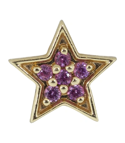 Shop Andrea Fohrman Single Pink Sapphire Star Stud In Ylwgold