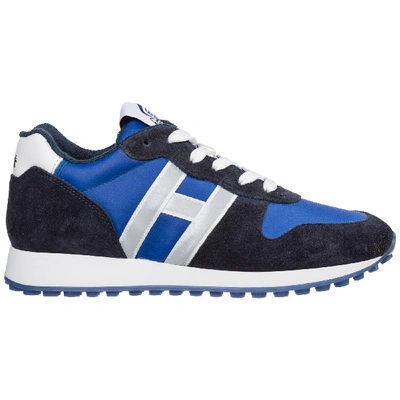 Shop Hogan Men's Shoes Suede Trainers Sneakers H383 In Blue