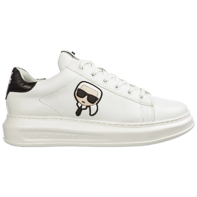 Shop Karl Lagerfeld Men's Shoes Leather Trainers Sneakers  K/ikonik Kapri In White