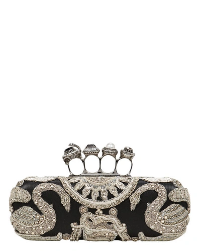 Shop Alexander Mcqueen Four Rings Embellished Clutch