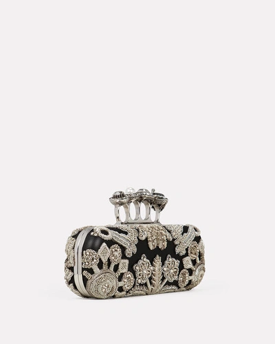 Shop Alexander Mcqueen Four Rings Embellished Clutch