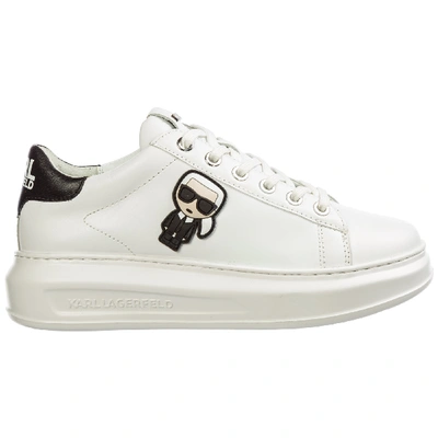 Shop Karl Lagerfeld Women's Shoes Leather Trainers Sneakers  K/ikonik Kapri In White
