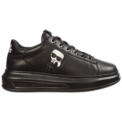 Shop Karl Lagerfeld Women's Shoes Leather Trainers Sneakers  K/ikonik Kapri In Black