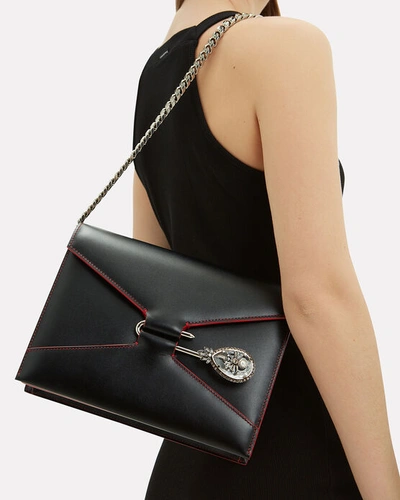 Shop Alexander Mcqueen Pin Jewel Chain Strap Shoulder Bag