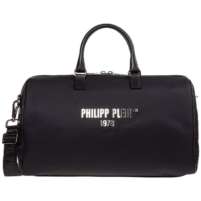 Shop Philipp Plein Travel Duffle Weekend Shoulder Bag Nylon In Black