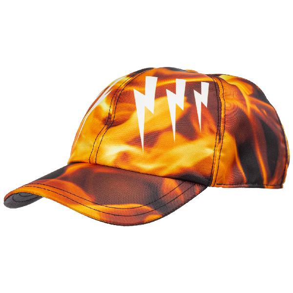 in flames baseball cap