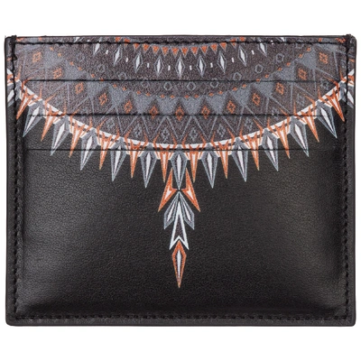 Shop Marcelo Burlon County Of Milan Men's Genuine Leather Credit Card Case Holder Wallet Norwegian Wings In Black