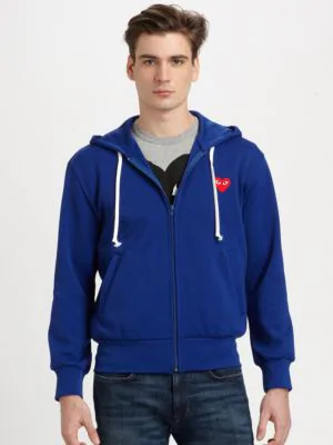 comme des garcons blue hoodie