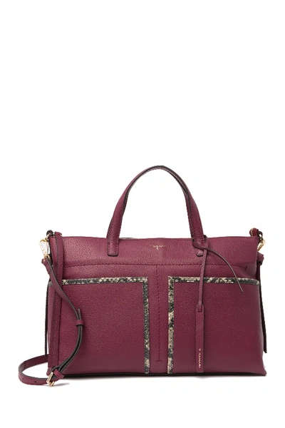 Shop T Tahari Skyler Leather Satchel In Le31-oxblood