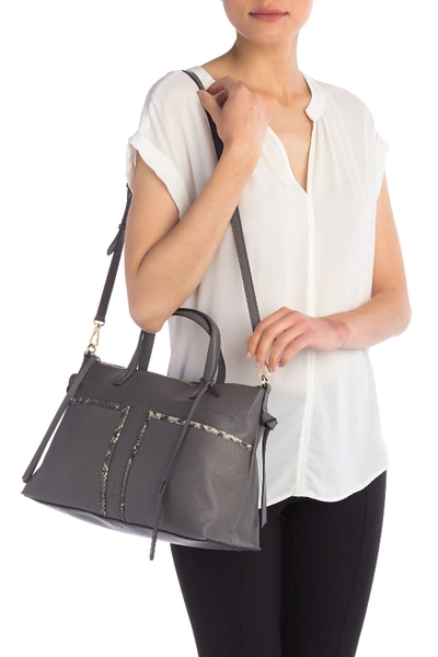 Shop T Tahari Skyler Leather Satchel In Le30-grey