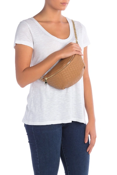 Shop Steve Madden Mandie Woven Belt Bag In Tan