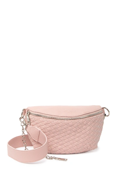 Shop Steve Madden Mandie Woven Belt Bag In Blush