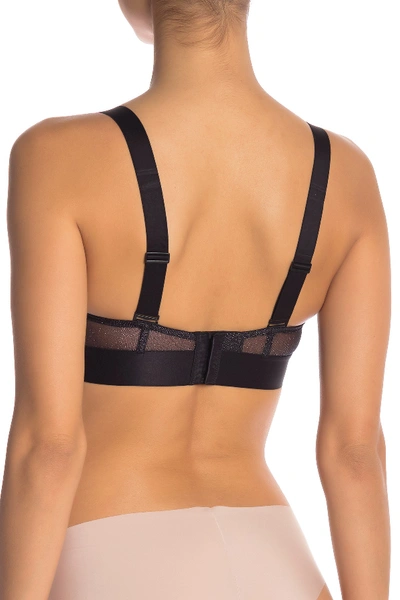 Shop Dkny Sheers Strapless Underwire Bra (a-dd Cups) In Bro/black
