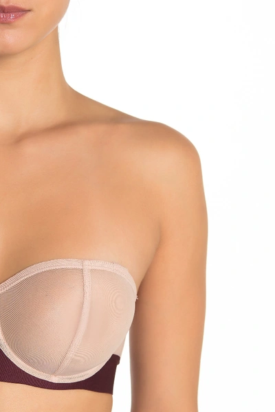 Shop Dkny Sheers Strapless Underwire Bra (a-dd Cups) In Z29/cameo/
