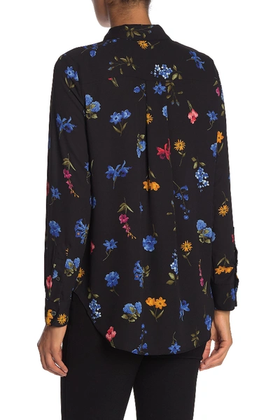 Shop T Tahari Long Sleeve Floral Printed Hidden Placket Shirt