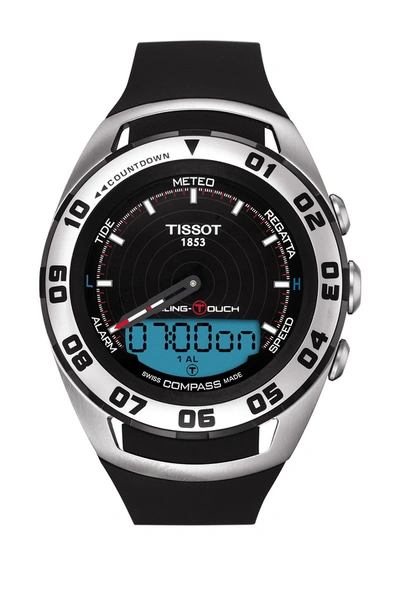 Shop Tissot Men's Sailing-touch Swiss Rubber Strap Watch, 45mm