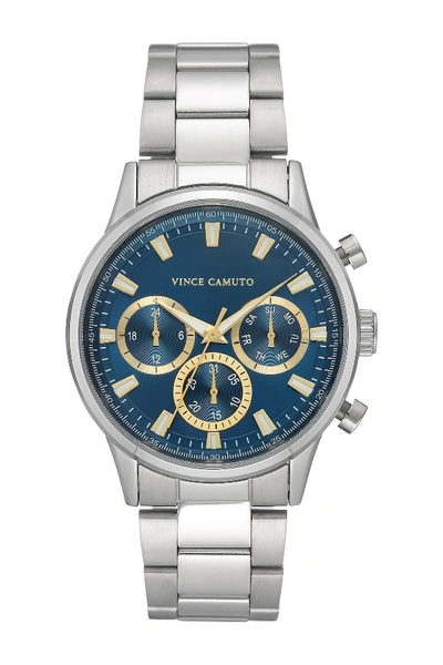 Shop Vince Camuto Men's Silver-tone Stainless Steel Bracelet Watch, 43mm