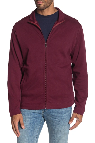 Shop Tommy Bahama Ravello Jersey Zip Front Jacket In Aged Clare