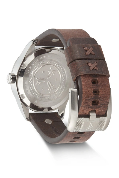 Shop Frye Unisex Bowery Cognac Leather Strap Watch, 43mm In Ss