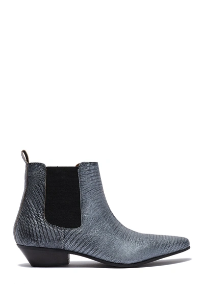 Shop Topman Hendrix Leather Chelsea Boot In Grey