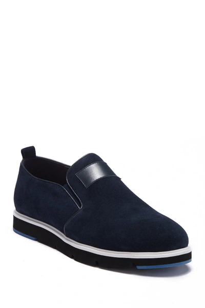 Shop English Laundry Verona Suede Loafer In Navy