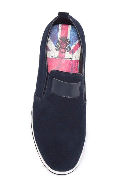 Shop English Laundry Verona Suede Loafer In Navy