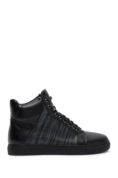 Shop Badgley Mischka Jack High-top Leather Sneaker In Silver