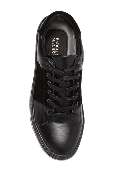 Shop Badgley Mischka Finley Leather & Suede Sneaker In Black