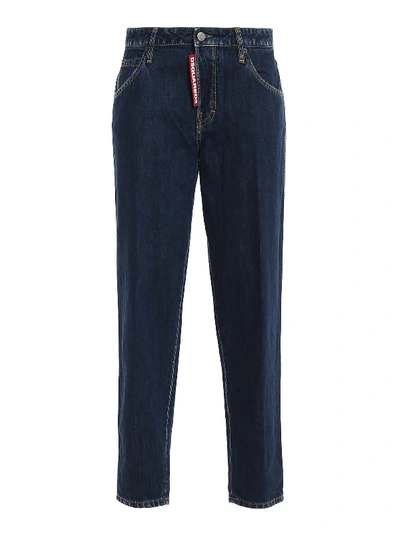 Shop Dsquared2 Hockney Boyfriend Jeans In Dark Wash