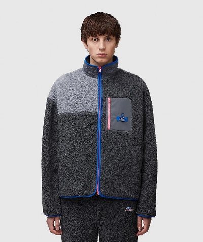 Shop Ader Error Color Block Shearling Jacket